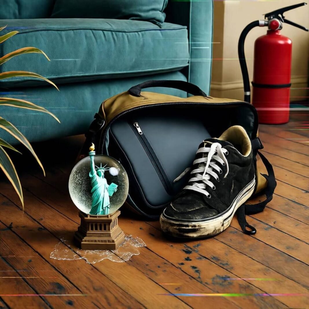 Spilled bag, soggy gear, cracked snow globe.